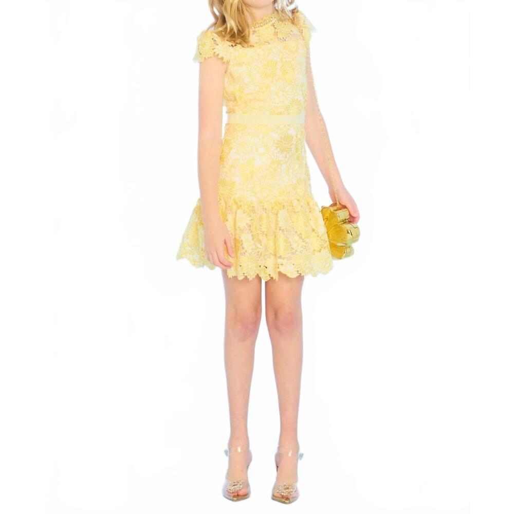 NEW MARLO cassandra embroidered mini dress in yellow